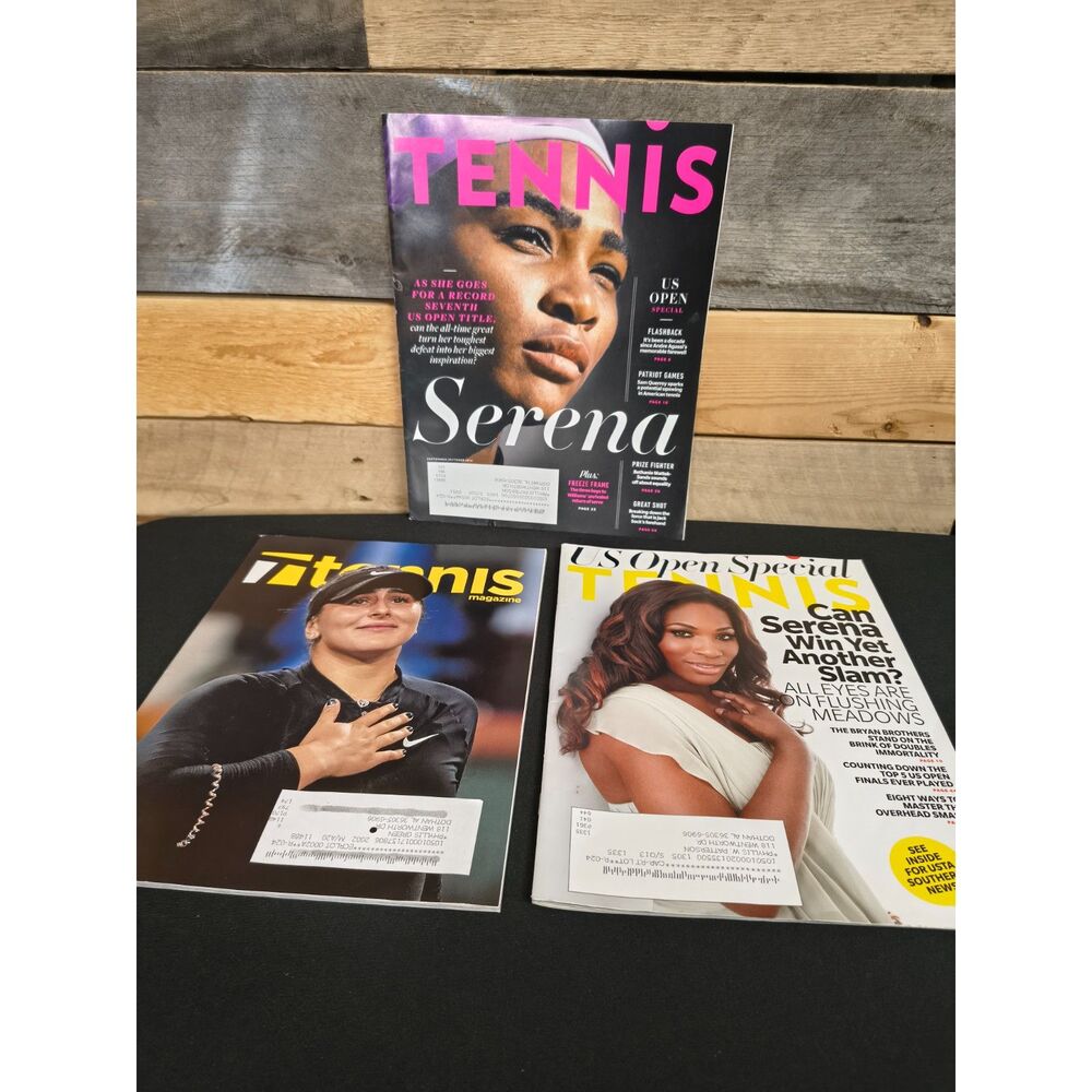 Lot of 3 Tennis Magazines - 2013-2020 - Serena Williams, Bianca Andreescu
